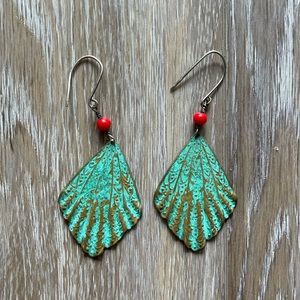 Hammered brass earrings